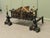 Antique Inglenook Fire Grate on Andirons, 1900 For Sale - Image 4 of 8