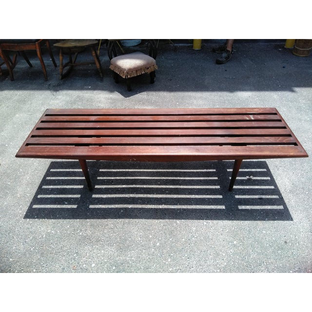 1960s Mid Century Modern Slat Bench