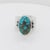 Mid 20th Century Navajo Delvin John Sterling Silver & Turquoise Cabochon Signet Style Ring For Sale - Image 5 of 11