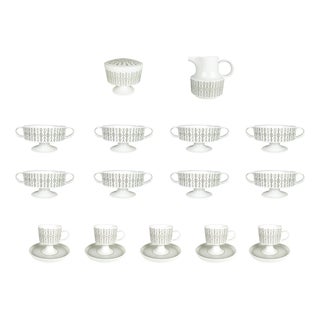 Coffee and Tea Service in Black and White Ceramic by Wirkkala for Rosenthal, 1960s, Set of 20 For Sale