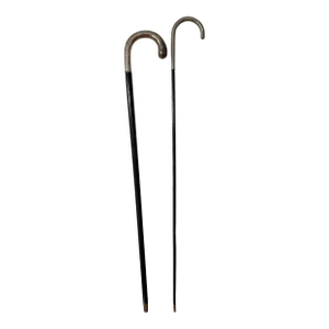 Boho 1920s His and Her Walking Sticks Silver