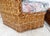 Brown Vintage Braided Wicker Rattan Hexagonal Chair and Ottoman Set For Sale - Image 8 of 11