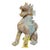 Antique Glass Guardian Lion Sculpture – 7.1" Roaring Mythical Beast With Verdigris Patina For Sale