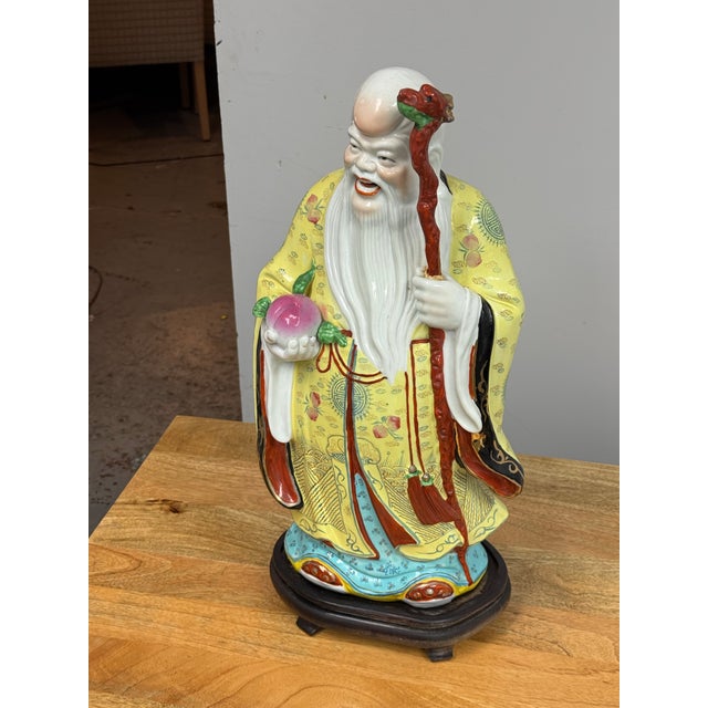 Chinese Ceramic Figure of Shou Xing For Sale - Image 10 of 12