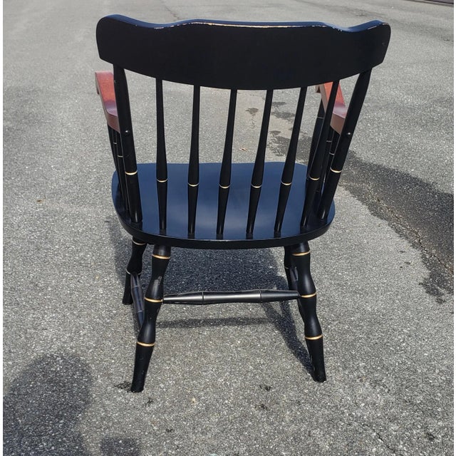 1980s University of Cincinnati Black and Gilt Windsor Chair For Sale - Image 4 of 10