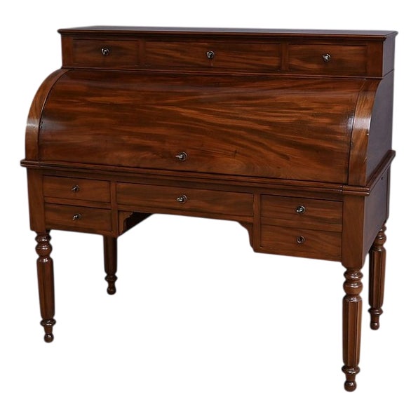 Restoration Mahogany Cylinder Desk, Early 19th Century For Sale