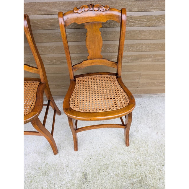 Traditional Early 19th Century Antique Federal Period Birds Eye and Tiger Maple Chairs (Set of Two) For Sale - Image 3 of 8