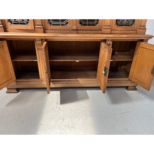 20th Century Art Deco Two-Part Bookcase in Oak For Sale - Image 12 of 14