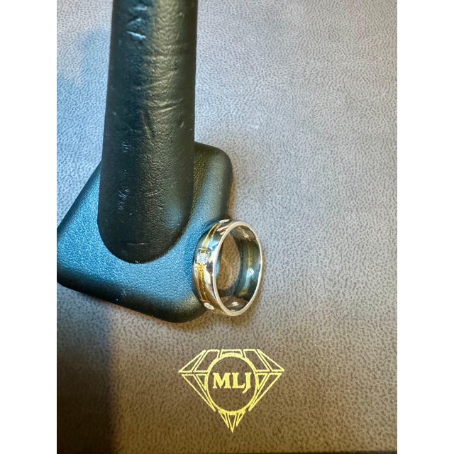 6 Flush Set Diamond Eternity Band in 950 Platinum, Two Tone, Size 10, Unisex For Sale - Image 11 of 18