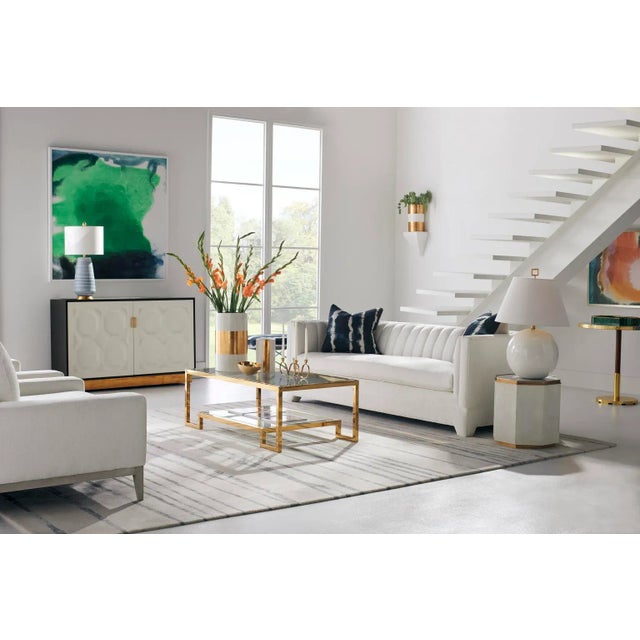 Gold and white ceramic vase, designed by Bradshaw Orrell.