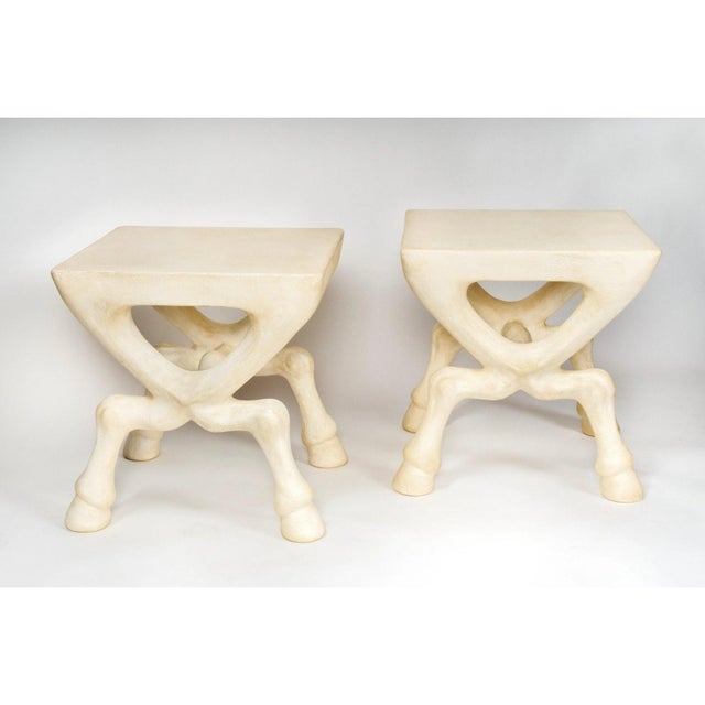 Mid-Century Modern Late 20th Century John Dickinson Attributed Hoofed Side Tables - A Pair For Sale - Image 3 of 12