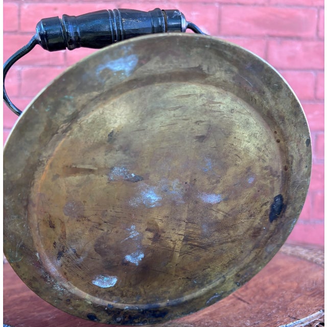 Brass Vintage Solid Brass Tea Kettle With Wood Grip For Sale - Image 8 of 8