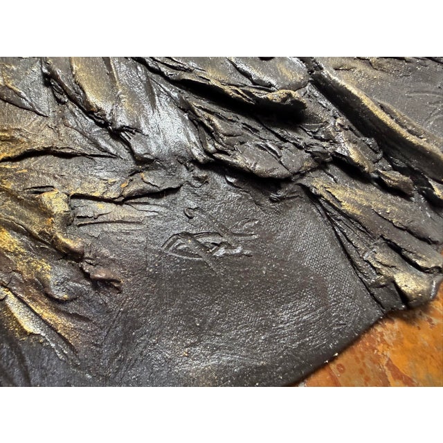 Vintage Handmade Gilt Bronze Raven Steals the Sun Relief Wall Plaque Sculpture For Sale - Image 13 of 15