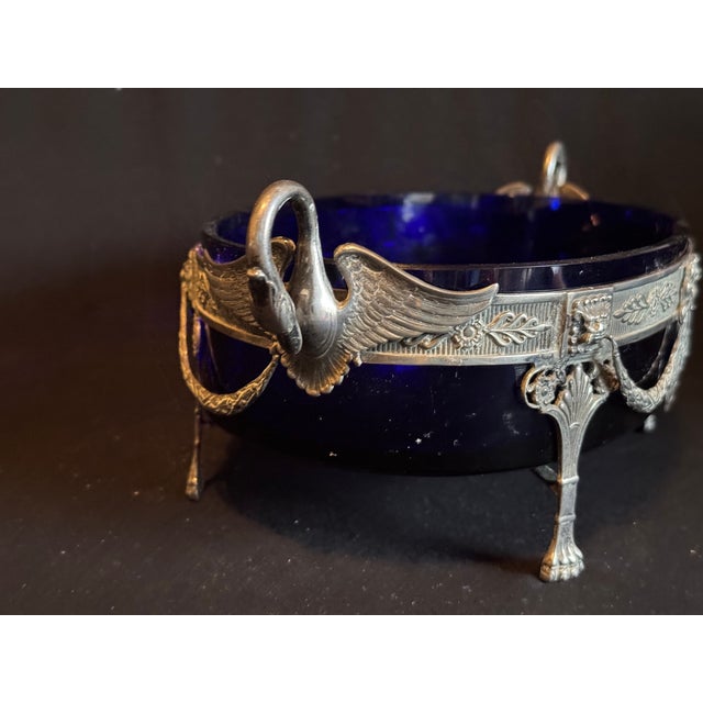 19thC European Louis XVI Silver Blue Jardiniere Bowl For Sale - Image 16 of 18