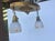 Antique Brass Chandelier With Floral Decorated Pendant Shades For Sale - Image 4 of 9