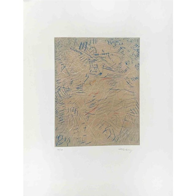 Of Time and Age is an artwork realized by Mark Tobey in 1975. Etching on wove paper. Signed and numbered 139/150....