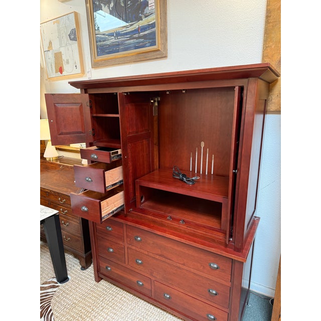 Traditional Stuart Davis Nauvoo Bedroom Collection Media Armoire, Cherry Wood For Sale - Image 3 of 12