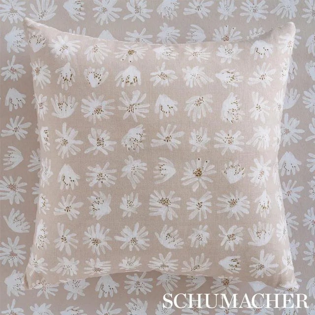 Mid-Century Modern Sample - Schumacher X Caroline Z Hurley Meadow Rock Fabric in Natural For Sale - Image 3 of 3