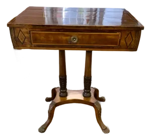 Circa 1820 New York Federal Carved and Inlaid Side Table