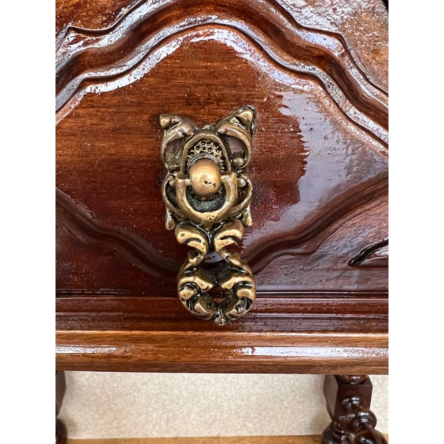 Wood 20th Century Pair of Solid Carved French Nightstands With Solomonic Columns For Sale - Image 7 of 8