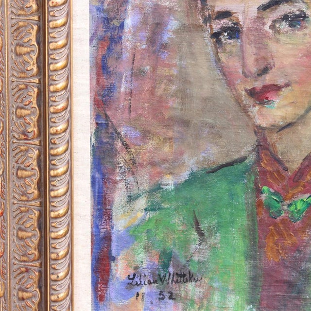 Lilian E. Whitteker, Self-Portrait of the Artist, 1952, Oil Painting, Framed For Sale - Image 16 of 18