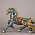 Metal Vintage Cloisonne Enamel Horse & Cart Figure – 15.7" Gilt Wealth Sculpture For Sale - Image 7 of 9