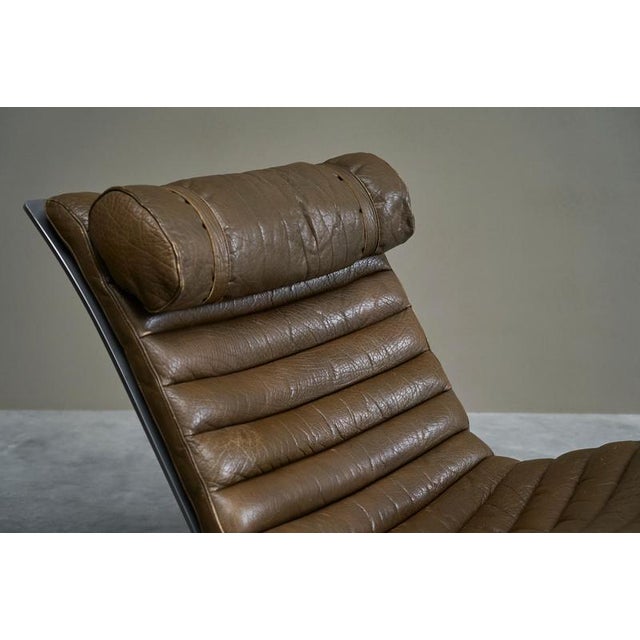 Ari Lounge Chairs in Steel and Patinated Leather by Arne Norell, 1960s, Set of 2 For Sale - Image 3 of 14