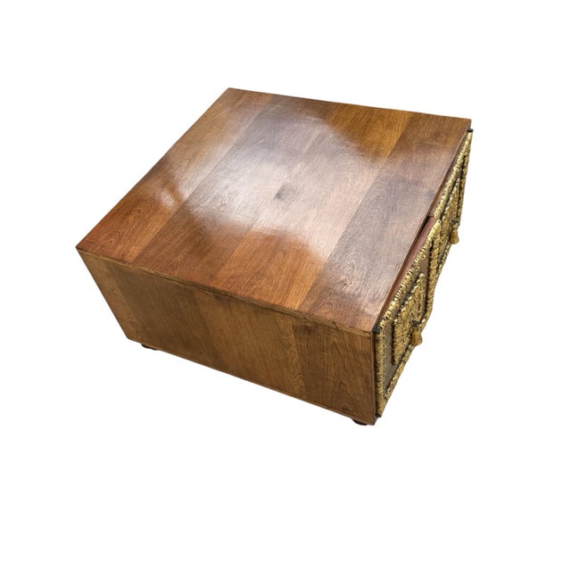 Mid 20th Century Vintage Hollywood Regency Carved Giltwood Cube Console or Coffee Table For Sale - Image 5 of 12
