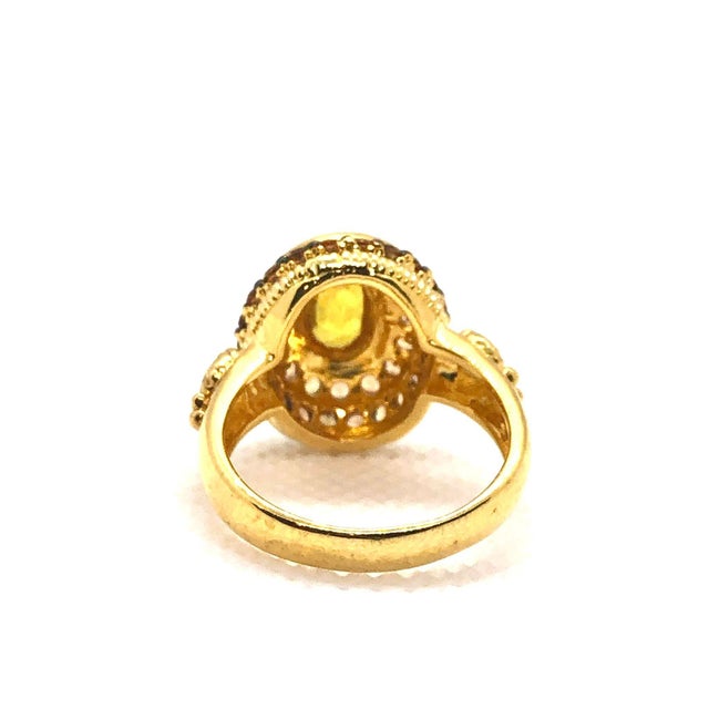Bochic "Orient" Vintage Fancy Yellow Sapphire Ring Set In 18K Gold & Silver For Sale - Image 18 of 18