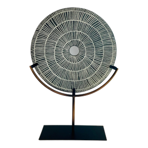 Organic Modern Gray Stone Radial Sculpture