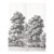 Hand Drawn Classical European Garden Temple Scenic Mural Panels | Set of 2 Panels 3ft×8ft Custom Monochrome Landscape Wallpaper For Sale