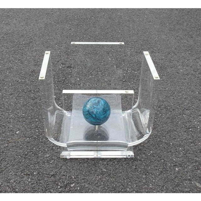 Vintage Square Coffee Table in Acrylic with Marble and Glass, 1980s For Sale - Image 8 of 16