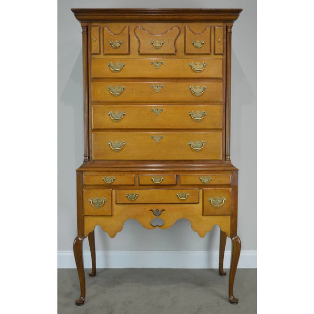 Hickory Chair New England Style Maple Highboy For Sale - Image 9 of 13