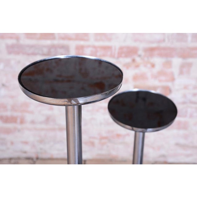 Bauhaus Flower Stand in Chrome and Glass from Vichr & Co., Czech, 1930s For Sale - Image 4 of 8