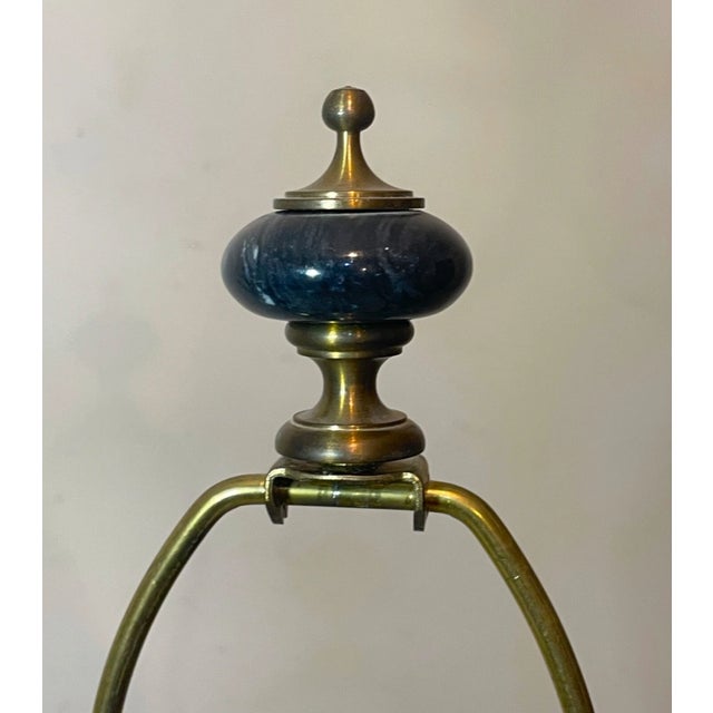 1990s Large Brass Marble Crystal Wildwood Modernist Electric Table Lamps Modern - a Pair For Sale - Image 11 of 12