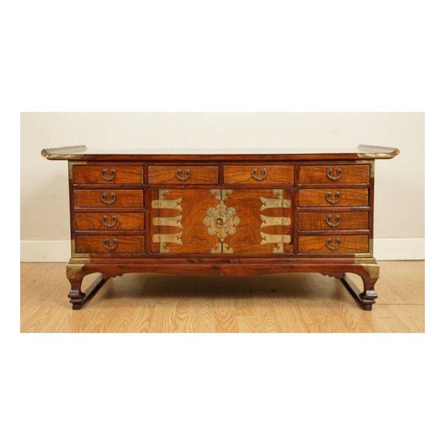 Korean Elm Coffee Table with Drawers, Late 19th Century For Sale - Image 3 of 13