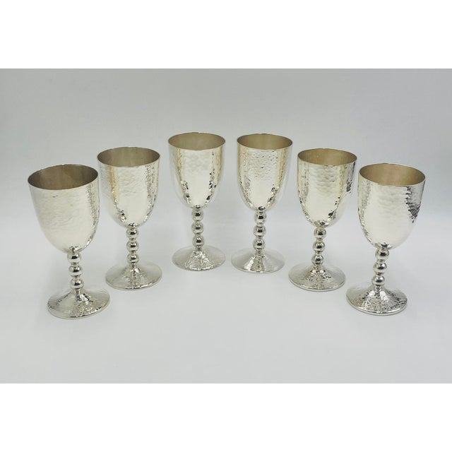 Emilia Castillo 1980s Emilia Castillo “Musical” Silver Plated Goblets - Set of 6 For Sale - Image 4 of 18