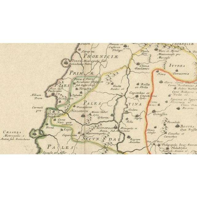 Antique Map Holy Land and Jerusalem, 1652 For Sale - Image 6 of 11