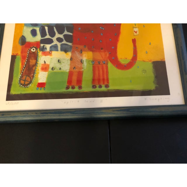 Karen Hoepting Signed "Spirit Leaf" Framed Animal Prints - Edition 65/200 - Pair For Sale - Image 12 of 17