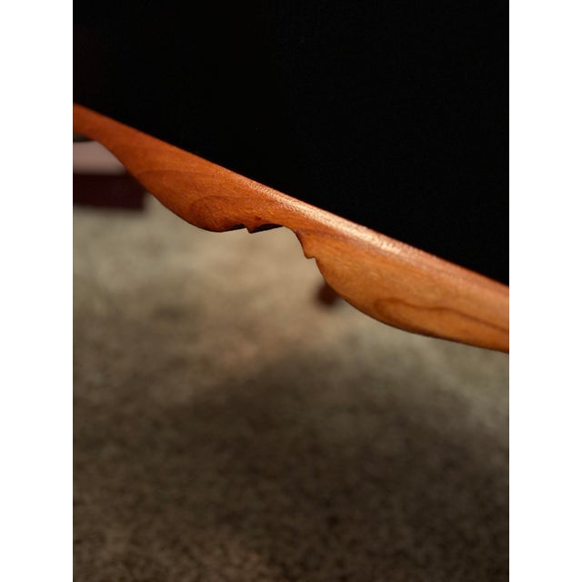 1960s Refinished Queen Anne Style Side Table Featuring Painted Black Drawers and Gold Hardware. For Sale - Image 10 of 12