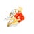 1970s Italian 18k Gold Platinum Diamond & Sardinian Coral Rose Convertible Brooch Pendant For Sale - Image 4 of 9
