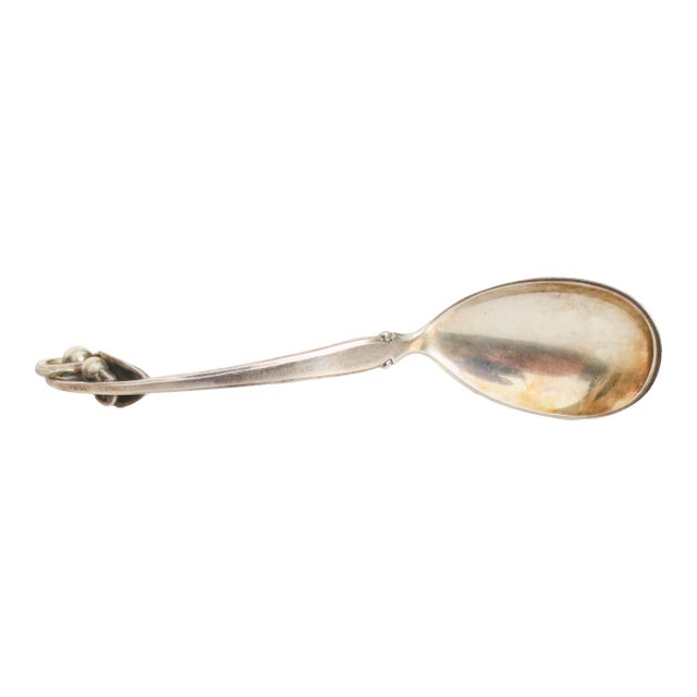 1950s Sterling Serving Spoon by Sorensen Denmark Blossom 26.5 DWT For Sale