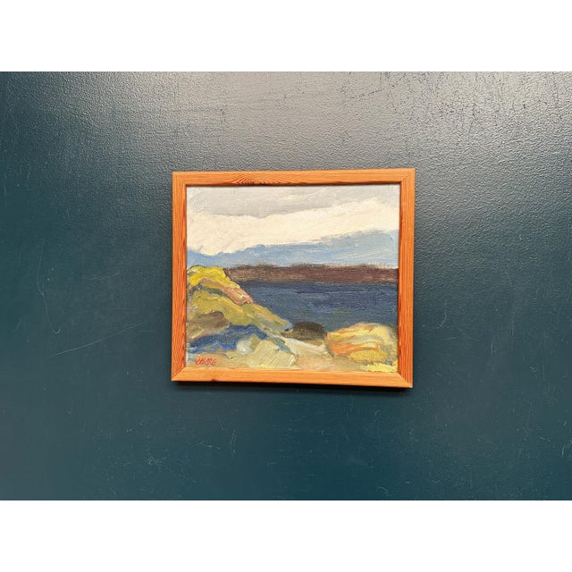 Stig Delang, Landscape II, 1950s, Oil Painting on Canvas, Framed For Sale - Image 14 of 16