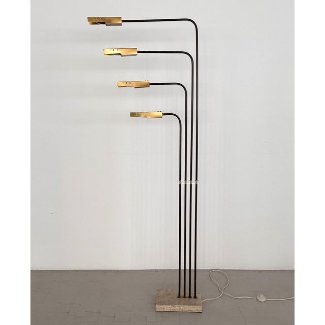 Italian Travertine and Brass Floor Lamp by Goffredo Reggiani, 1960s For Sale - Image 13 of 18