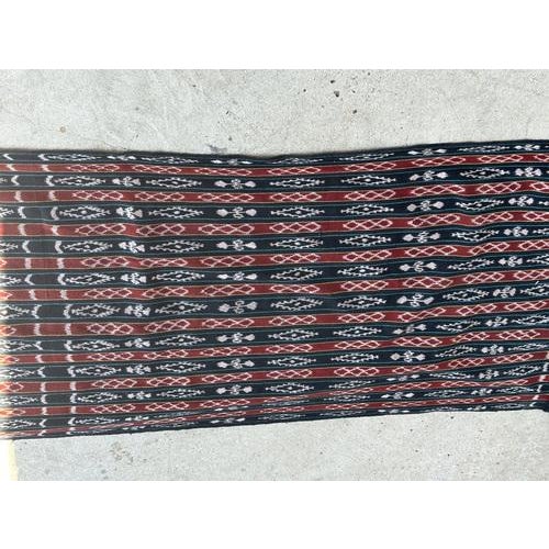 Indonesian Traditional Red, Black, Yellow & Blue Ikat Fabric For Sale - Image 16 of 18