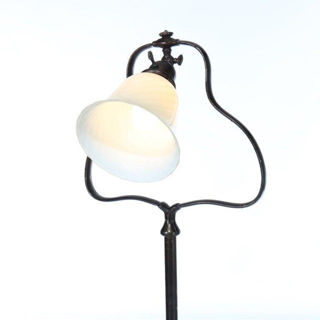 Antique Handel Floor Lamp With Opalescent Glass Shade Signed C1910 Measures - 56 1/4" x 13 5/8" x 13" This antique floor...