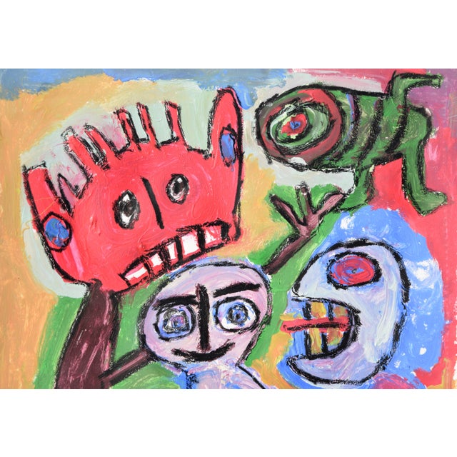 Frank-Kirk Ehm-Marks, Nude, Bizarre Erotic Scene, 1991, Acrylic Painting on Board For Sale - Image 4 of 10