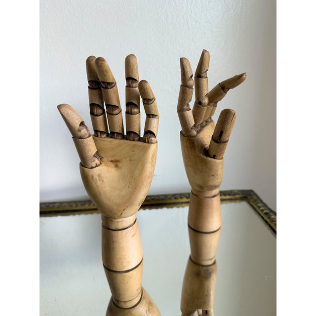 Vintage Mid-Century Articulated Wooden Artist Mannequin Hand For Sale - Image 10 of 11