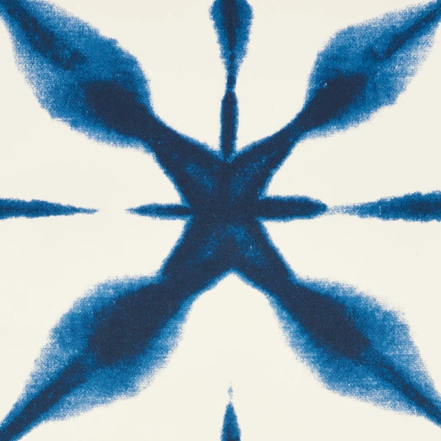 Contemporary Schumacher Andromeda Wallpaper in Blue , Sample For Sale - Image 3 of 5