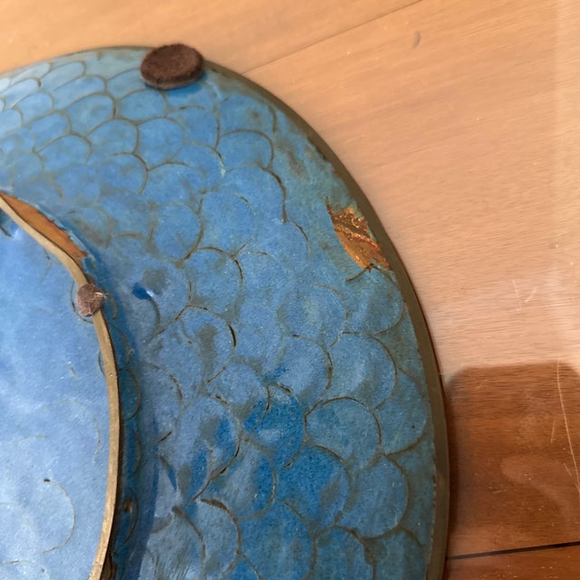 19th Century Meji Period Large Cloisonne Enamel Phoenix Plate For Sale - Image 9 of 12